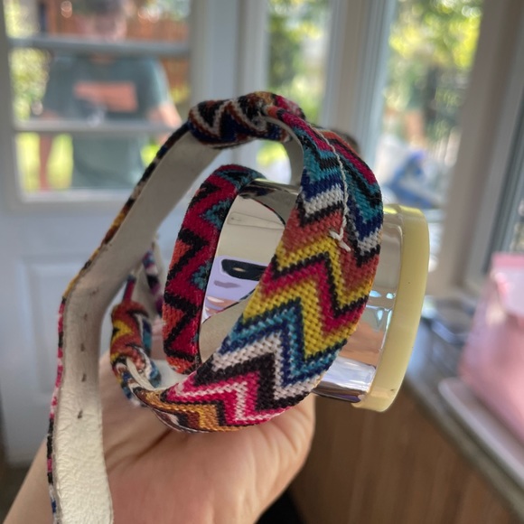 Jeffrey Campbell Dody Multicolour woven open toe low heel strappy sandal 8.5 - Picture 5 of 8